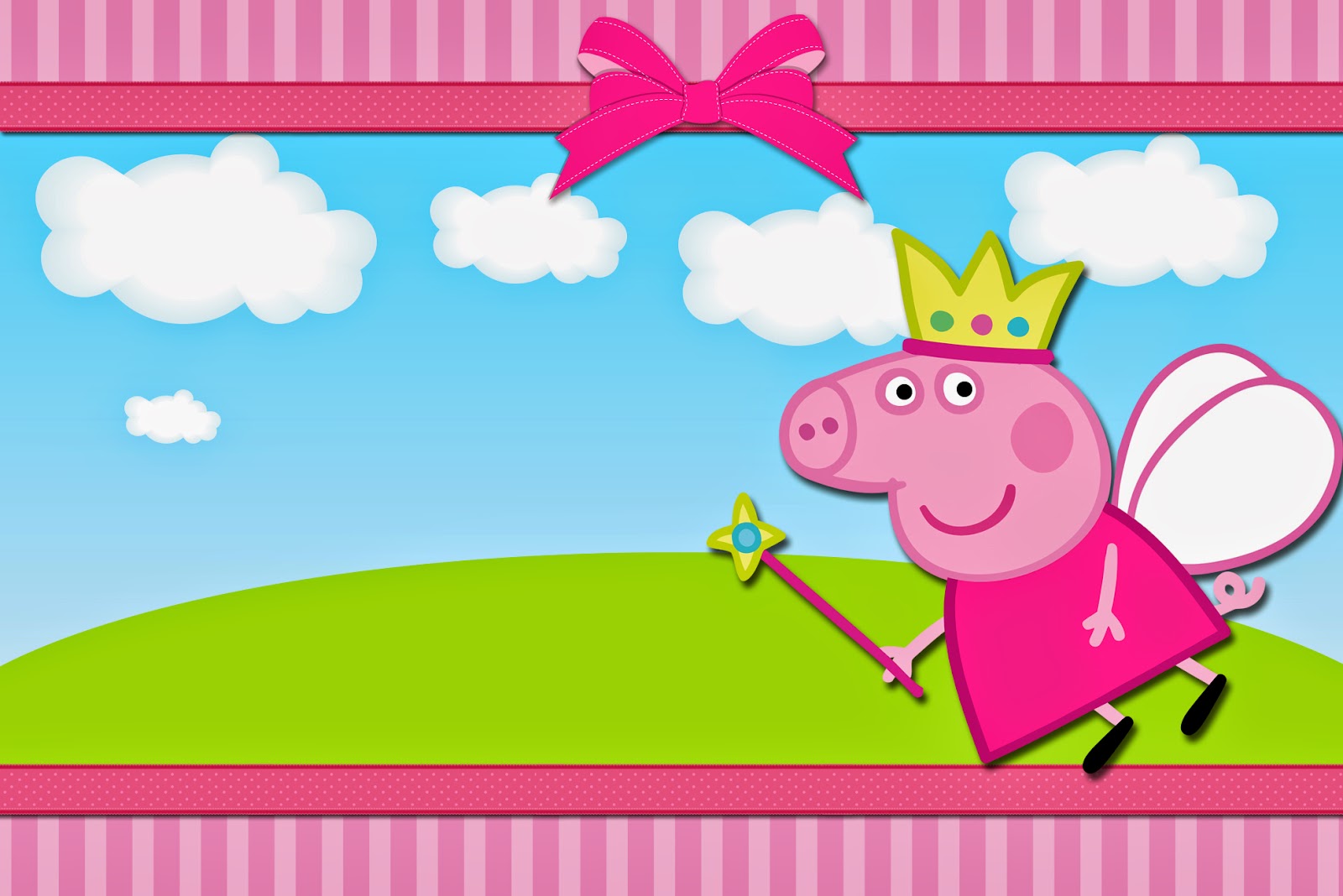 Peppa Pig Fairy: Free Printable Invitations.  Oh My 