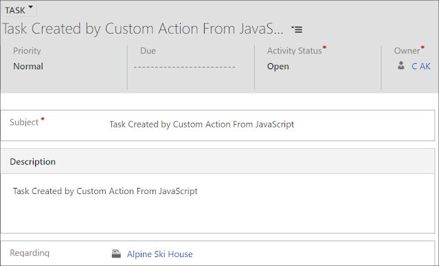 Call Custom Action in JavaScript