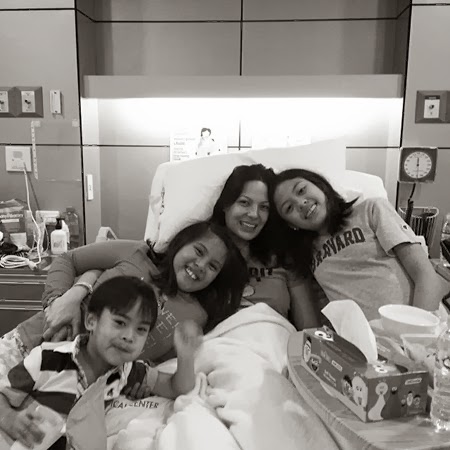 KC at the hospital with siblings Frankie, Miel and Miguel