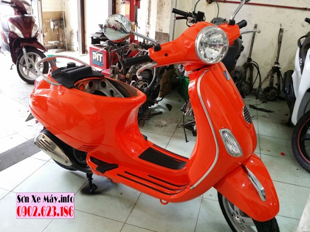 Nhận tân trang sửa chữa sơn xe Vespa bị sự cố tai nạn