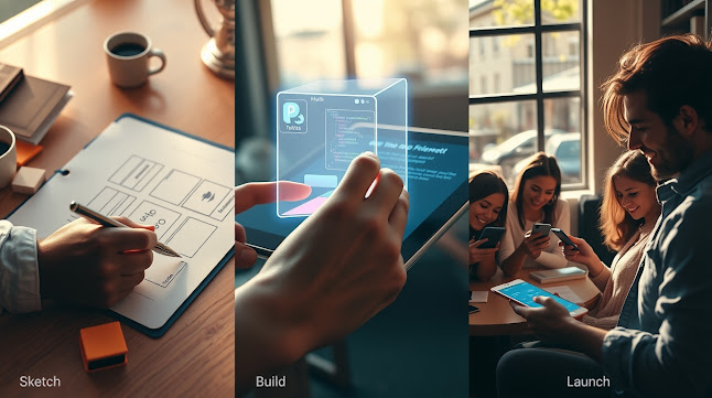 App development journey from sketch to prototype to launch