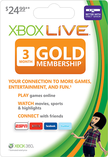 Free XBOX Live Gold 3 Month Subscription Code