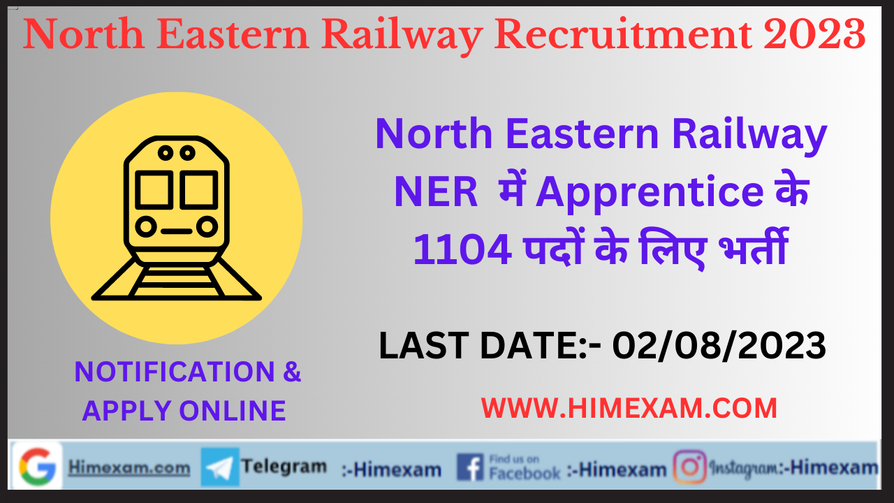 North Eastern Railway NER  Recruitment 2023 For Apprentice  Posts