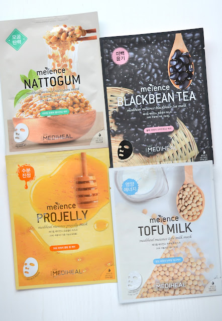 Mediheal Meience Tofu Milk, Blackbean Tea, Projelly and Nattogum Masks