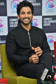 Allu Arjun in Black Dress at Navadeep's C-Space Launch