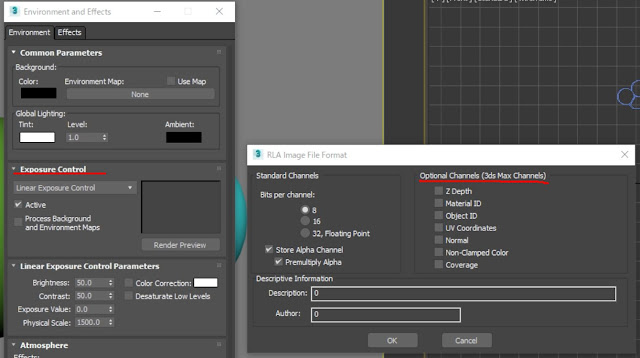 Blend element can not hold influence of exposure control, optional channel data in RLA and RPF file.