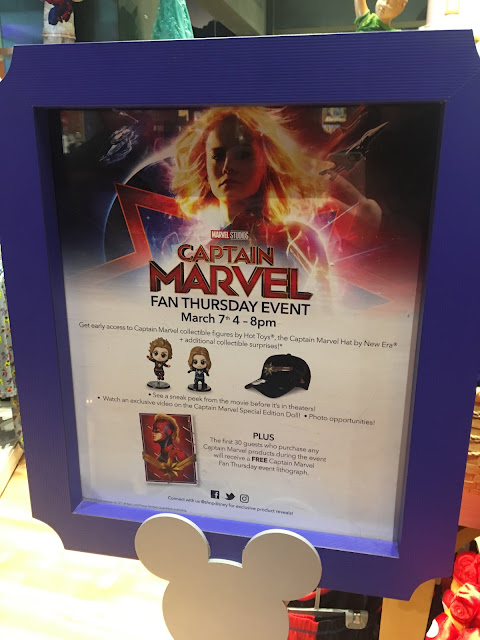 Captain Marvel Fan Event Sign Times Square Disney Store New York City