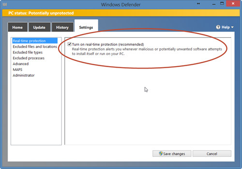 Windows Defender-4-Enable Real Time Protection