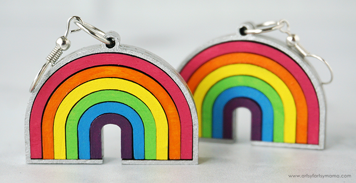 Wood Rainbow Earrings