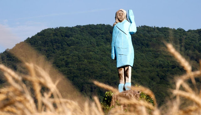  U.S. First Lady Melania Trump Statue Set On Fire In Slovenia