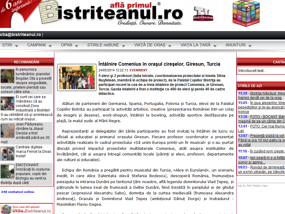 Intalnire Comenius in orasul cireselor Giresun Turcia