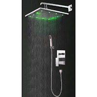  Square LED Shower Head - Shower Head Set with Hand Held Shower