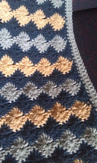 catherine wheel stitch crochet blue afghan