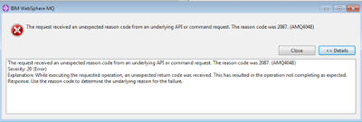 IBM MQ reason code 2087 (AMQ4048)