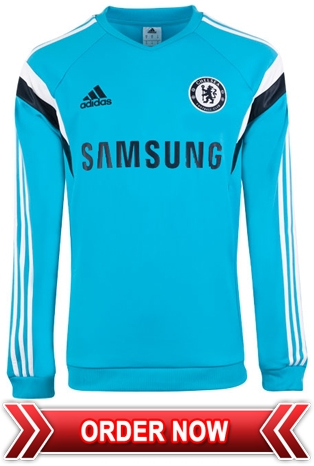 Sweater Training GO Chelsea Light Blue 2014 - 2015 Gambar Katalog Depan