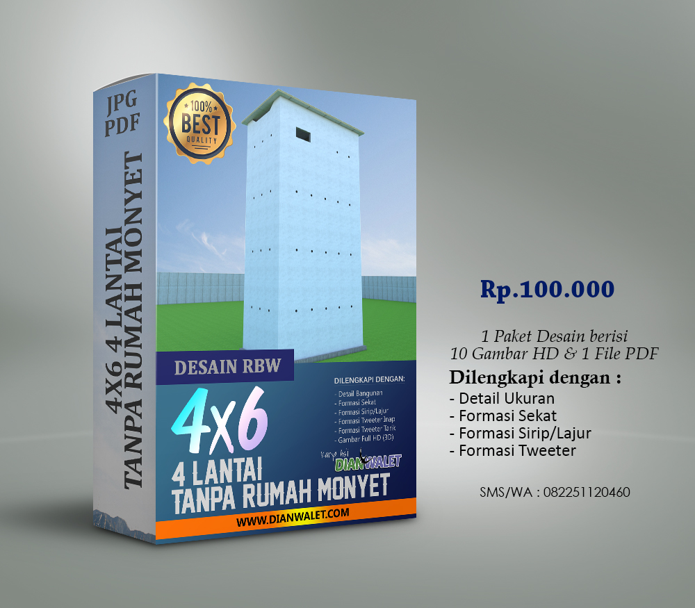 Desain Rumah Walet 4x6 4 Lantai Tanpa Rumah Monyet Premium Dian