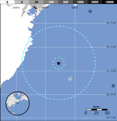  Terremoto frente a la costa sureste de Kamchatka, en el extremo oriental de la Federación de Rusia, 15 de Octubre 2012