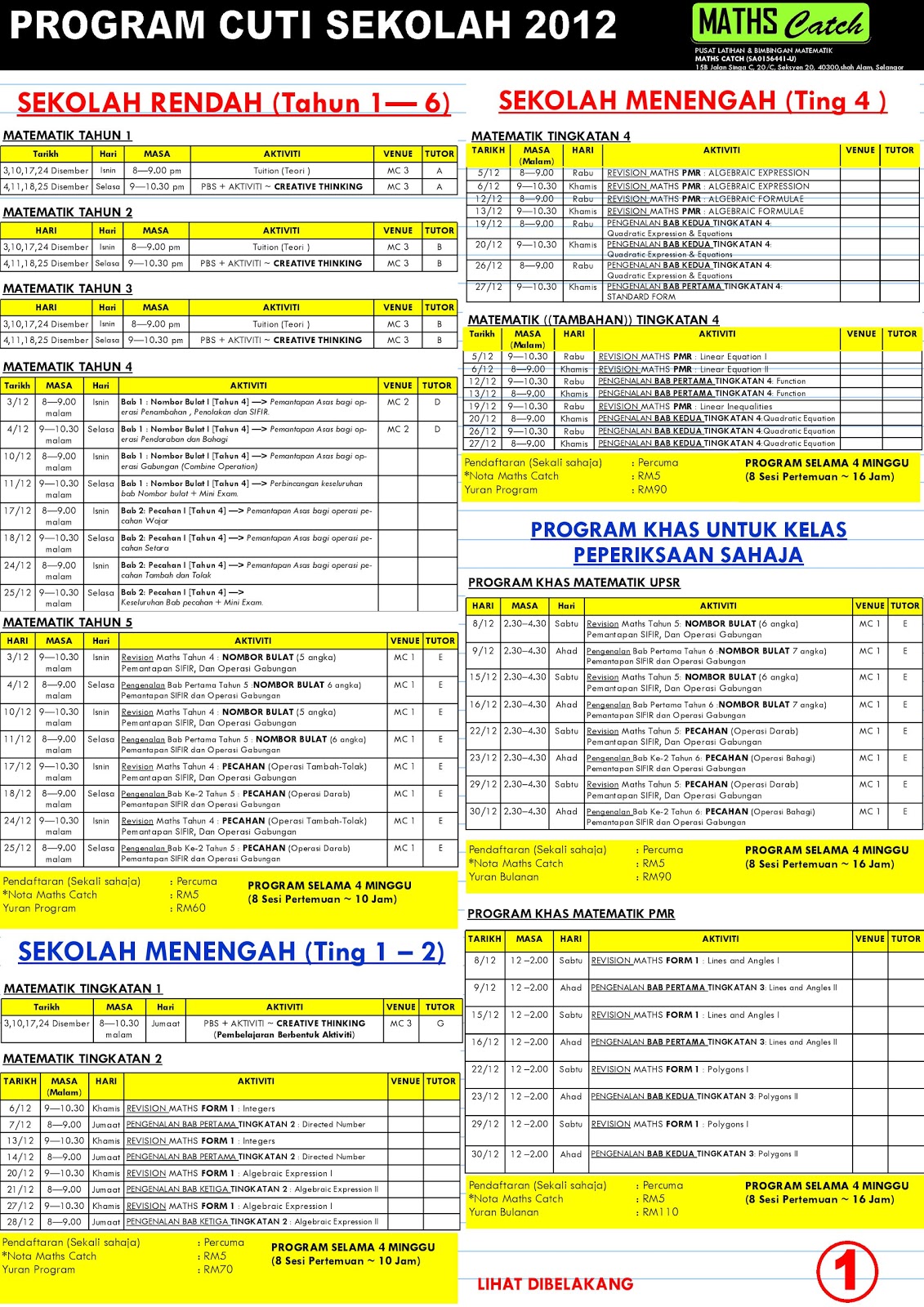 KERTAS SOALAN RAMALAN MATEMATIK: Program Cuti Sekolah 