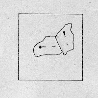 drawing of two scraps pinned to a foundation square