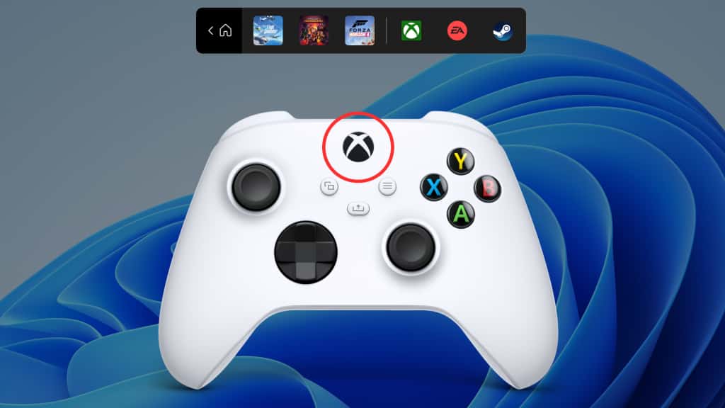 Windows 11 Build 22616 adds an early preview of Xbox controller bar