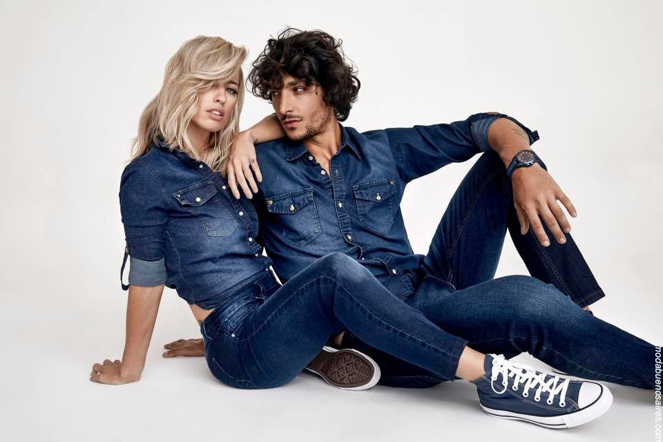 Moda jeans invierno 2019 mujer y hombre