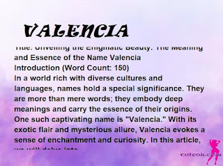 meaning of the name "VALENCIA"