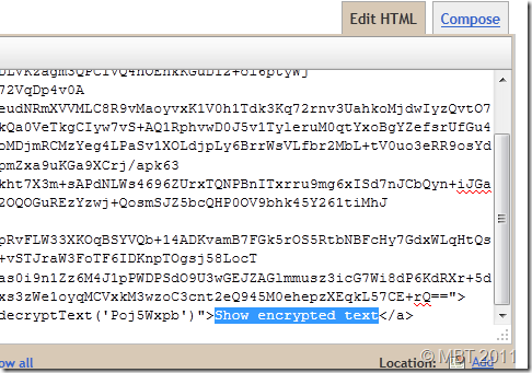encrypted text