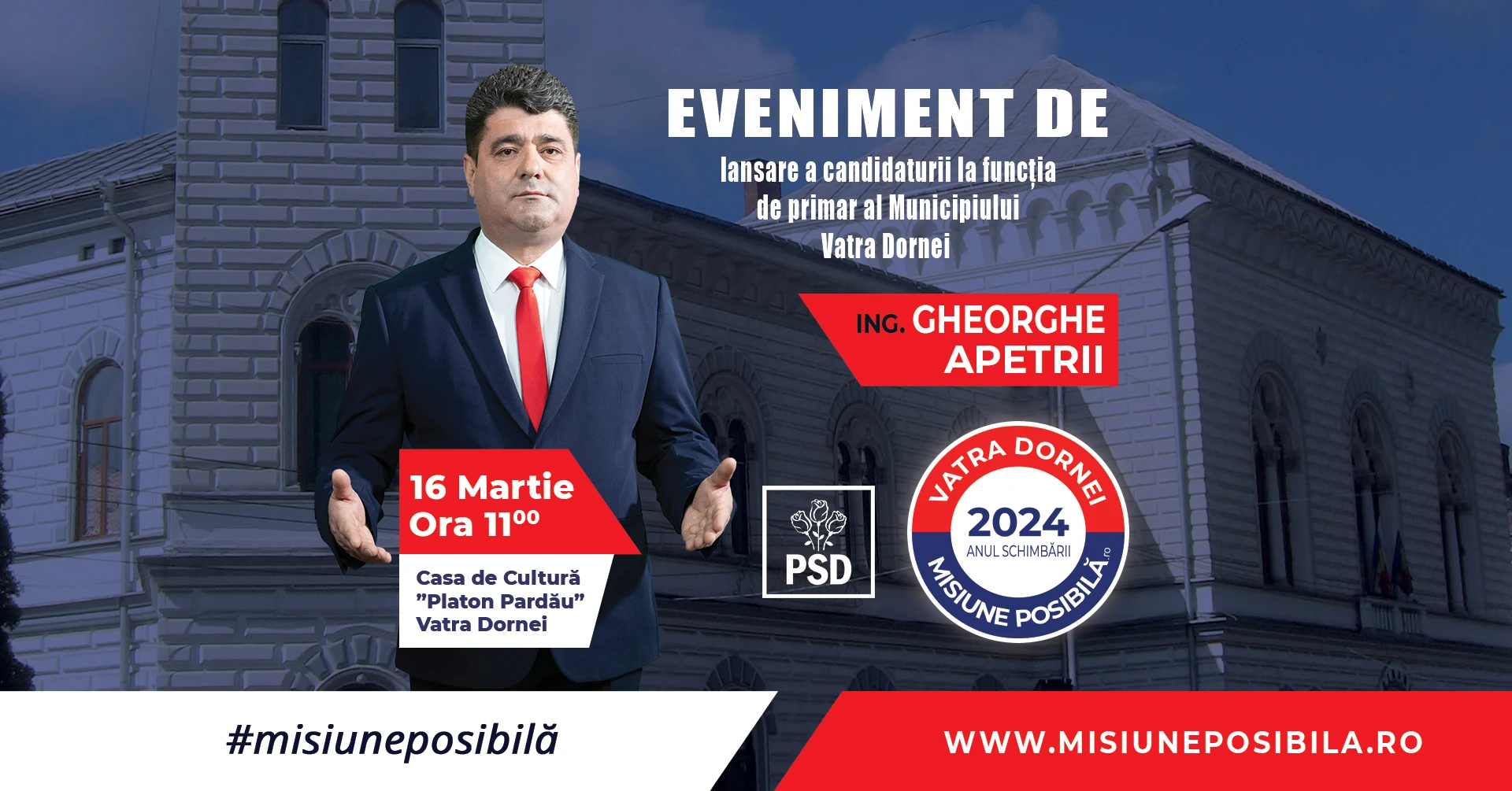 Gheorghe Apetrii Primar Municipiul Vatra Dornei