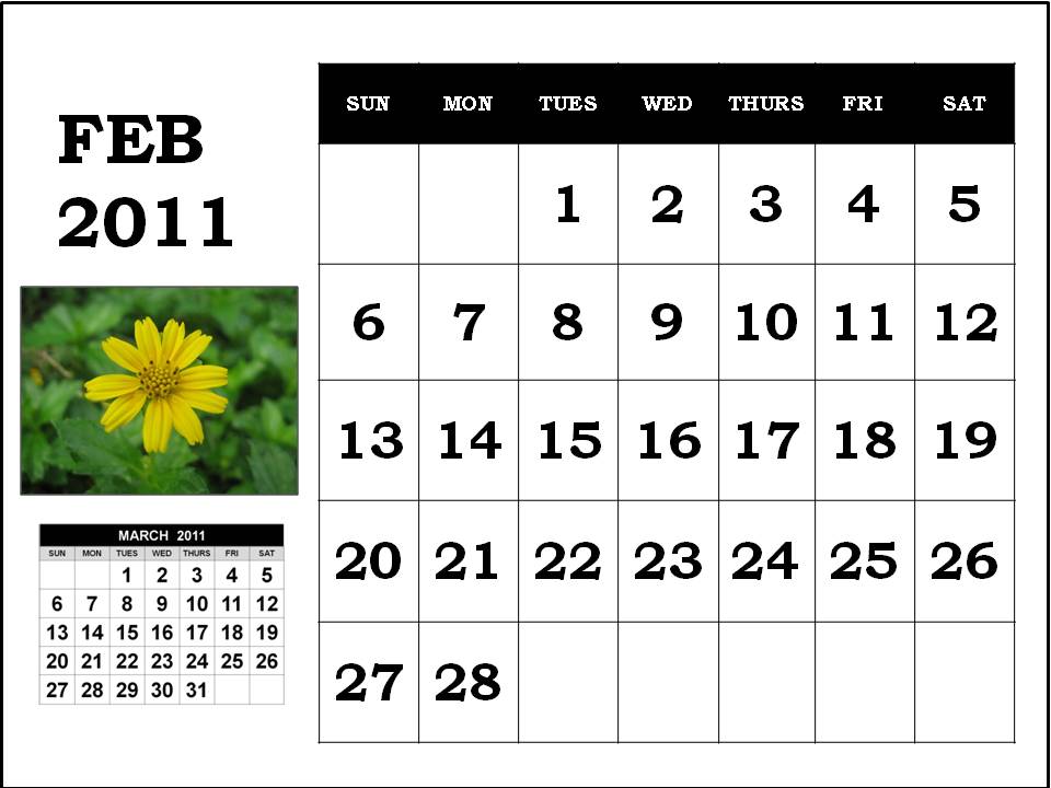 2011 Calendar February Holidays. february 2011 calendar with