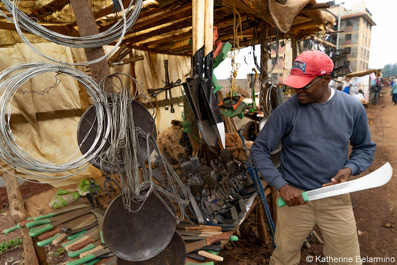 Kelvin at Farming Tools Vendor Volunteering in Kenya with Freedom Global