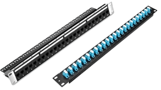 Ethernet-Patch-Panel（Left）and-Fiber-Optic-Patch-Panel-Right