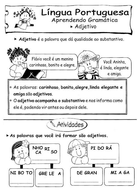 Atividades adjetivo ensino fundamental