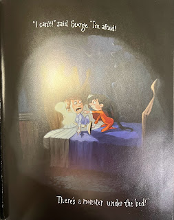 推薦一本另類的床邊睡前故事Go to sleep, Monster!滿足孩子的幻想又可以學英文。躲在床底下的怪獸帶著大家到地底下去探險，會遇到什麼事情呢？親子趣味共讀題材，適合英文初階到二級孩童都可以閱讀。重複的類似情節，簡單符合幼兒邏輯的劇情，結局大逆轉給了大家一個溫馨的結尾，成就了這本生動的故事