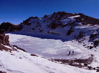 Mountain climbers on the top of Sabalan Peak. Ardebil-Iran