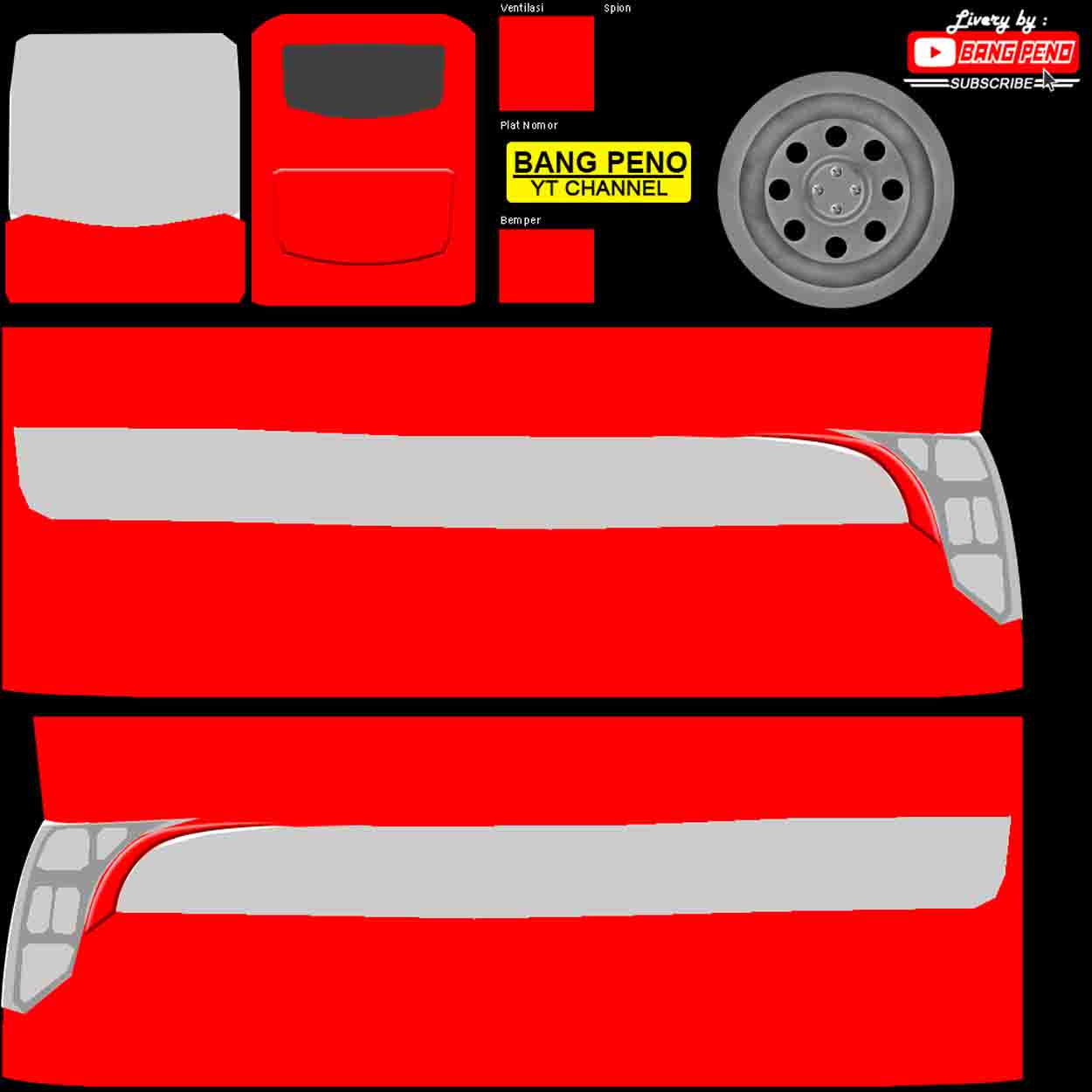 livery bussid polos merah