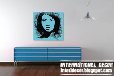 pop art painting, blue pop art painting