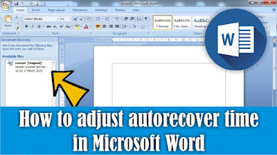 how to adjust autorecover time in word