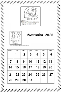 Calendário dezembro 2014