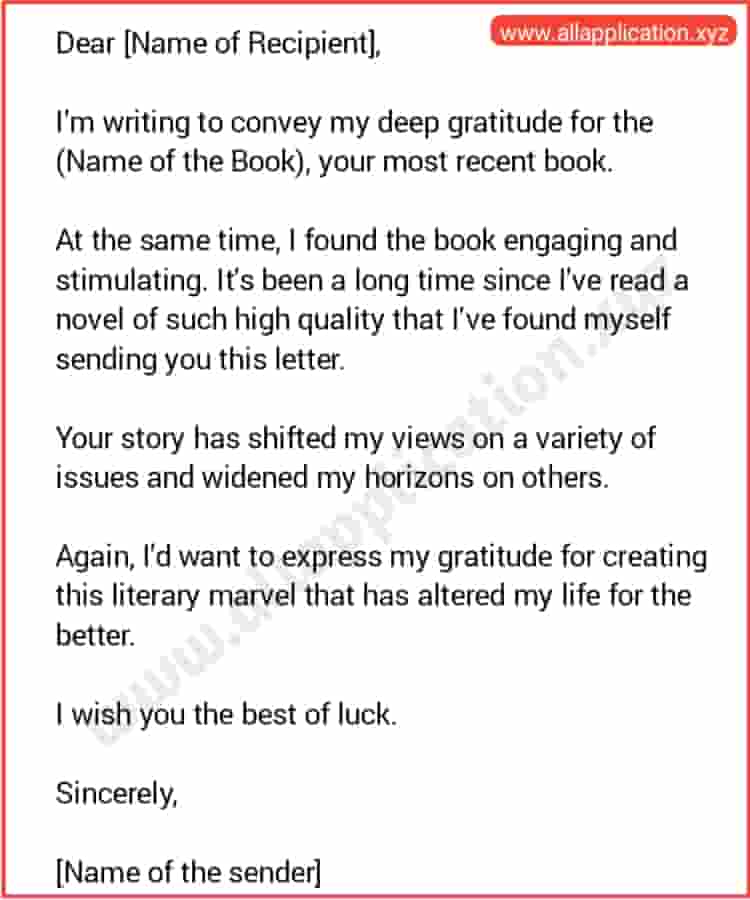 How to write a letter to an author (4 Samples)