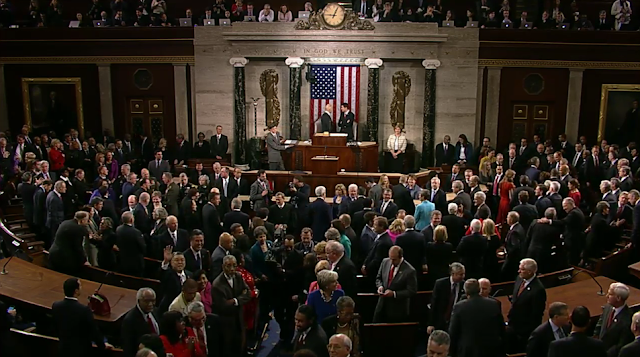 State of the Union 2016 waving congressman congress senator to camera