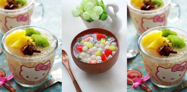 Chè sữa trân châu hoa quả