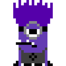 Purple minion Minecraft pixel art template