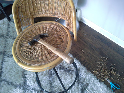 mid century wicker rattan bamboo metal bar stool