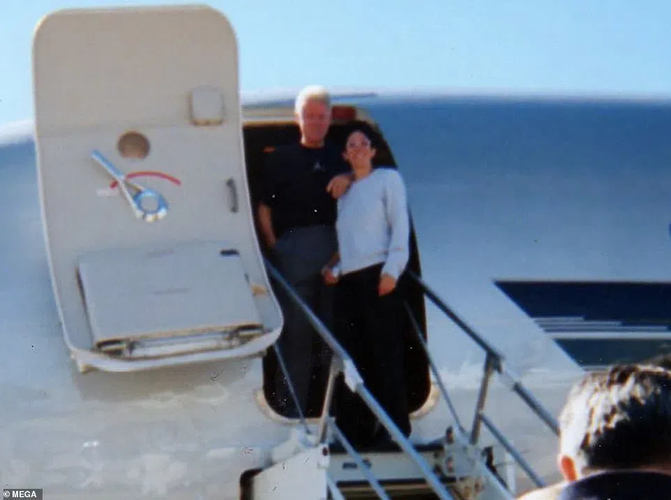 Bill Clinton and Ghislaine Maxwell aboard Epstein’s “Lolita Express” private jet