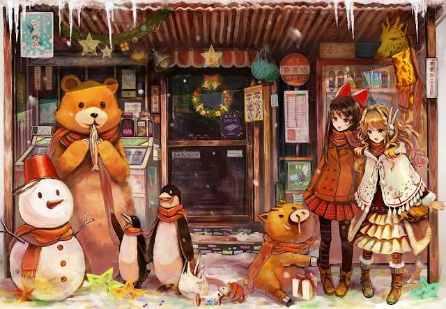 anime Christmas, original Christmas, anime Christmas wallpaper