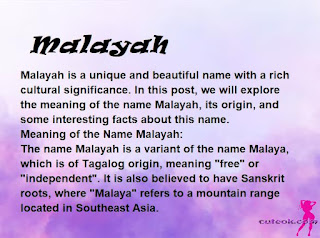 meaning of the name "Malayah"