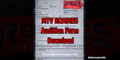 MTV Roadies Revolution Audition Form Download 2020