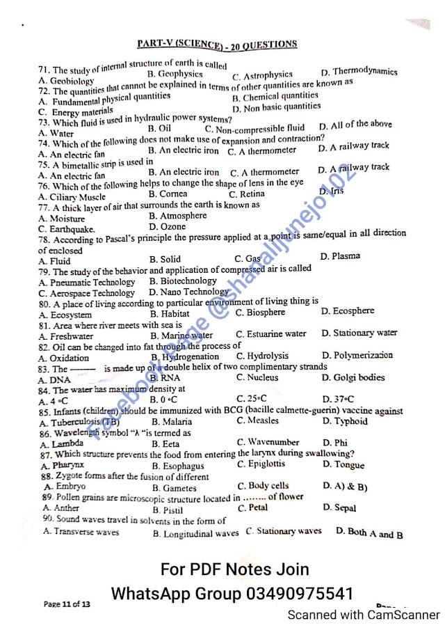 IBA JEST Past Paper MCQs Solved with Answer Keys