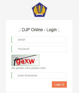 halaman login djp online pembuatan kode billing