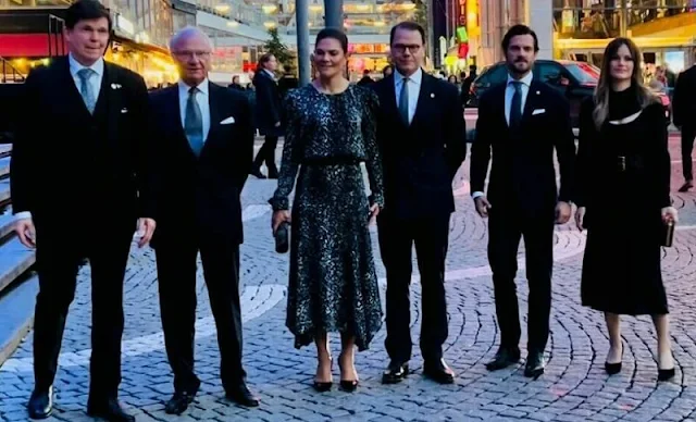 Crown Princess Victoria a Selma leopard print long dress by Valerie. Designer Valerie Aflalo. Princess Sofia and Prince Carl Philip